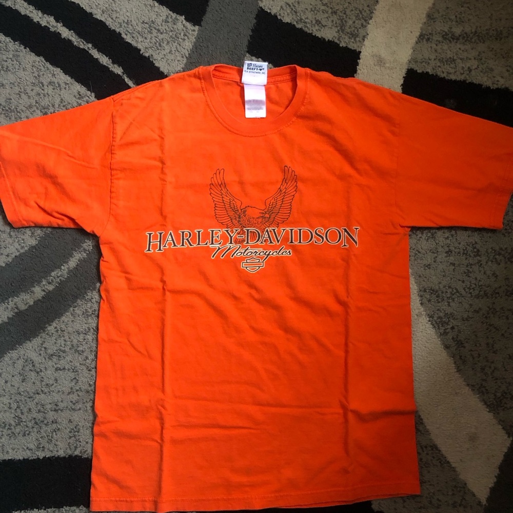 Harley-Davidson Orange Graphic Eagle Tee
